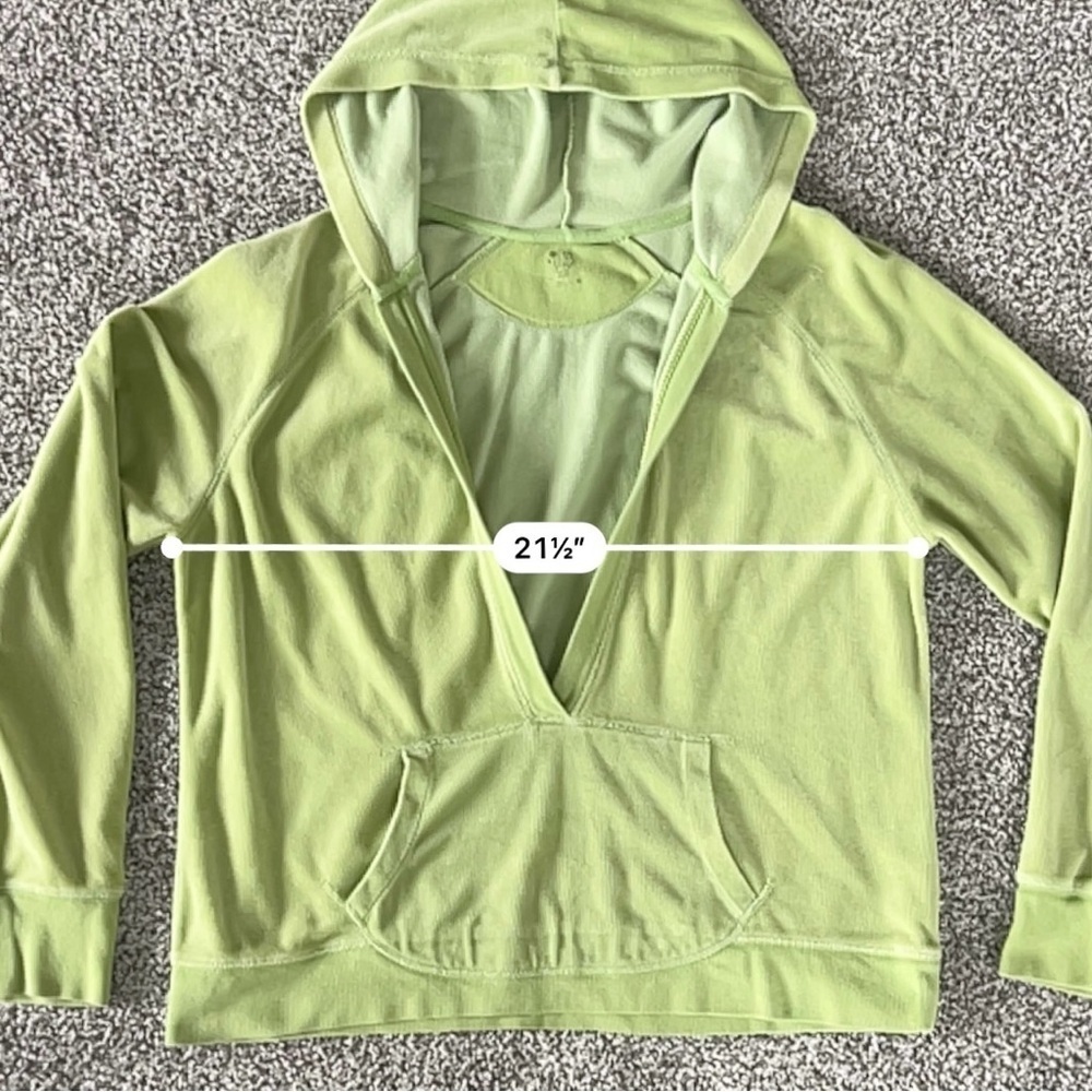 Vintage Old Navy Velour Hoodie - Y2K 90s Retro Streetwear Lounge - Green - XL - Picture 8 of 9